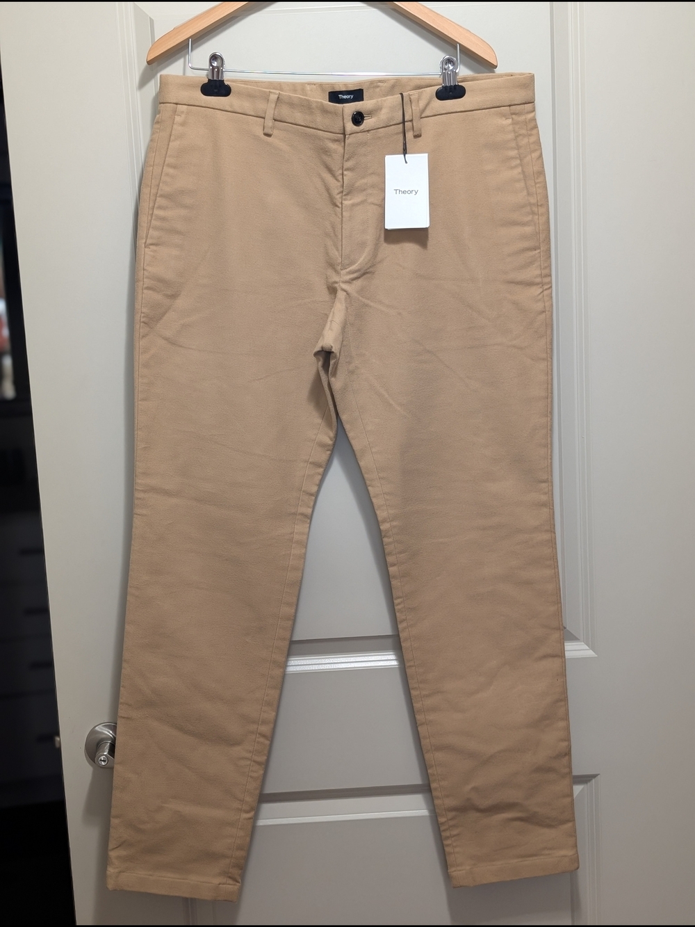 Theory Men's Khaki/Tan Straight Chinos